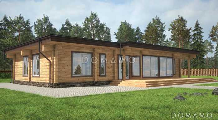 Проект одноэтажного дома с плоской крышей