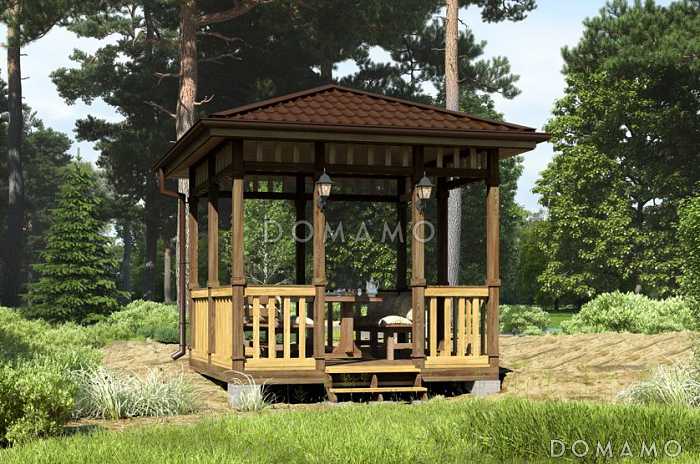 Ппроект каркасной беседки  3х3