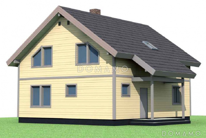 Проект лаконичного дома с лоджией в скандинавском стиле