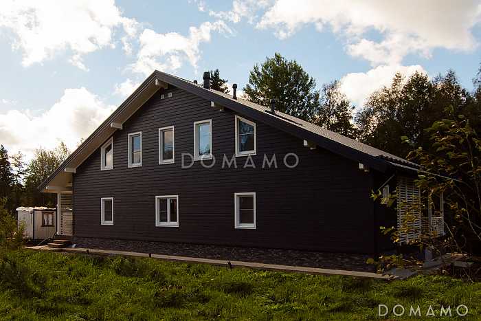 Проект дома из пеноблоков в стиле шале с сауной