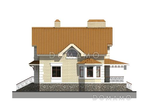 Проект дома из газобетона с выразительным фасадом / Фасад 1