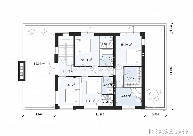 Проект эргономичного дома с гаражом на две машины S-258 / План 2 этажа