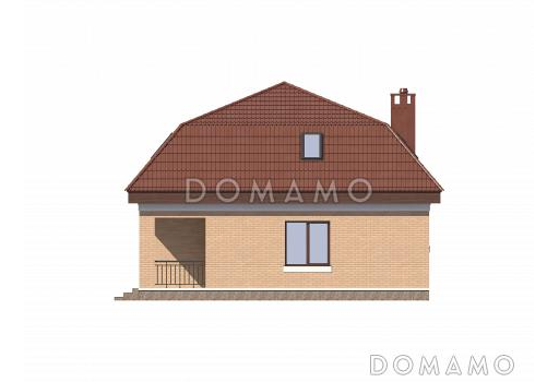 Проект гостевого дома с двойным гаражом / Фасад 4