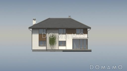 Проект двухэтажного дома из газобетона с пятью спальнями и кабинетом / Фасад 1