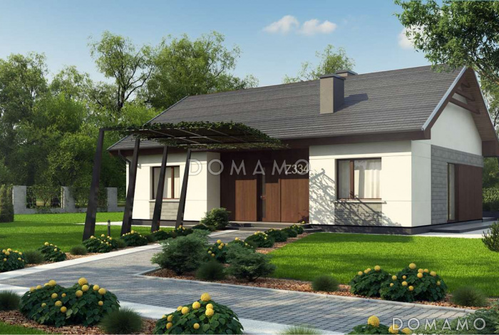 Проект небольшого уютного одноэтажного дома из газобетона с тремя спальнями