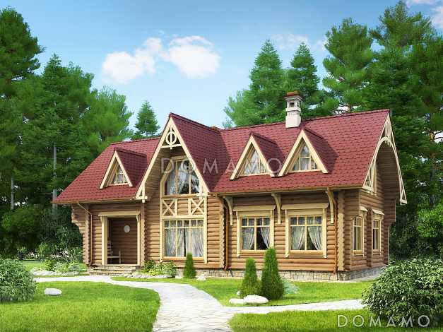 Проект деревянного дома с отдельным входом в котельную