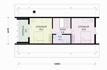 Проект деревянного дома с подвалом / План мансардного этажа