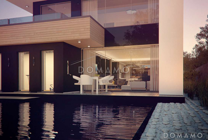 Проект современного двухэтажного дома из кирпича с тремя спальнями, спортзалом и гаражом