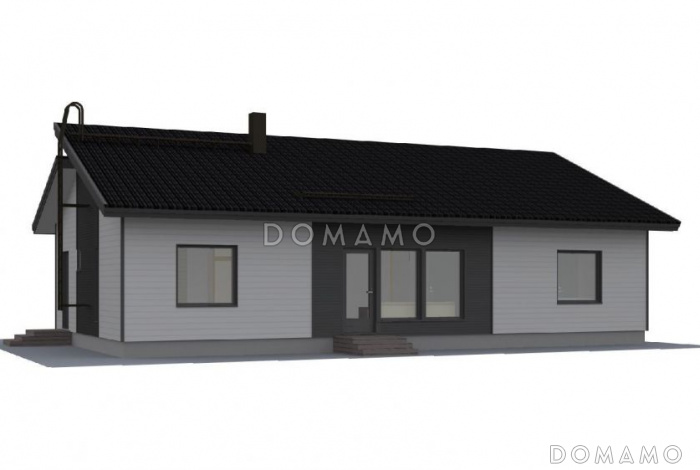 Проект одноэтажного дома с отдельным входом в техническое помещение