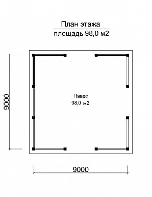 Проект навеса для спортивной площадки / План 1 этажа