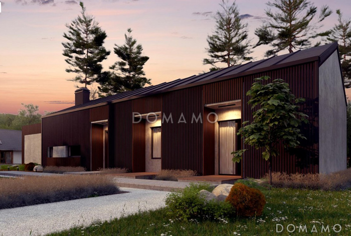 Проект комфортного одноэтажного дома из кирпича с четырьмя спальнями и гаражом на два автомобиля