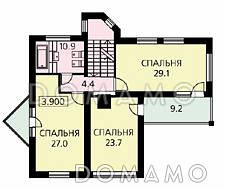 Проект красивого дома с эркером / План 2 этажа