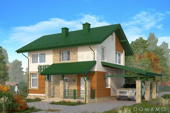 Проект компактного дома с тремя спальнями в европейском стиле