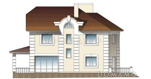 Проект дома с бассейном / Фасад 2