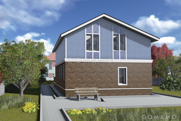 Проект двухэтажного коттеджа с гаражом