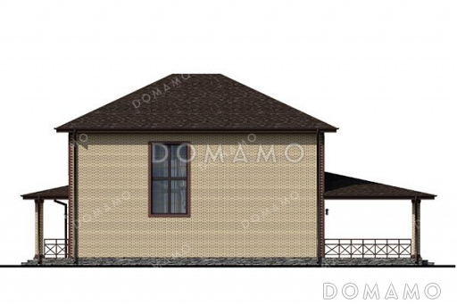 Проект двухэтажного дома с большой террасой и гаражом / Фасад 2