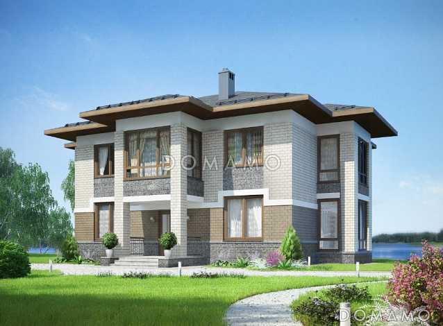 Проект двухэтажного особняка с тремя спальными комнатами и комнатой для гостей