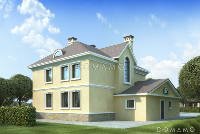 Проект дома из газобетона с гаражом на одну машину