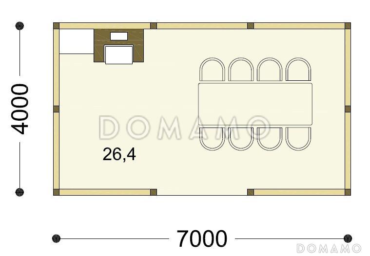 Проект воздушной беседки с барбекю / План 1 этажа