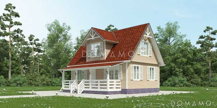 Проект двухэтажного каркасного дома 6х9