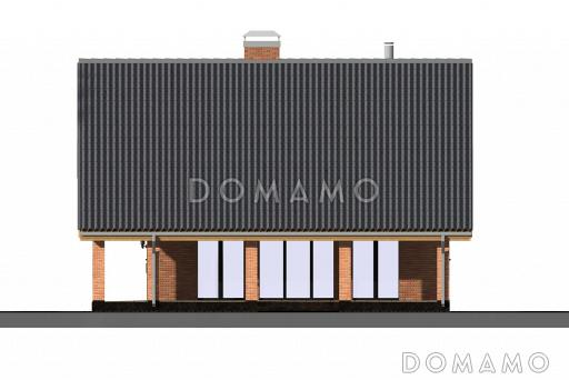 Проект дома с крытой террасой, спальней на первом этаже, балконом, вторым светом / Фасад 2