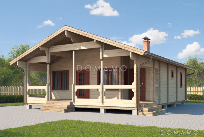 Проект одноэтажного дома из клееного бруса до 100 кв.м