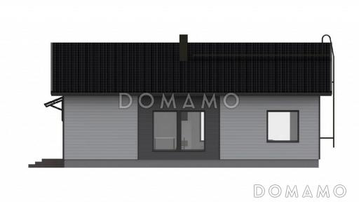 Проект одноэтажного каркасного дома с гостиной совмещенной с кухней / Фасад 1