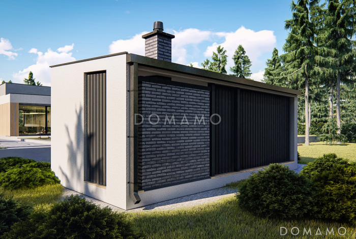 Проект современной беседки из кирпича с камином