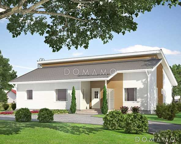 Проект одноэтажного каркасного дома с отдельным входом в маленькую котельную