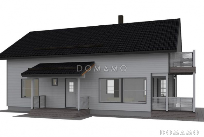 Проект каркасного дома с тремя спальнями и санузлом на втором этаже