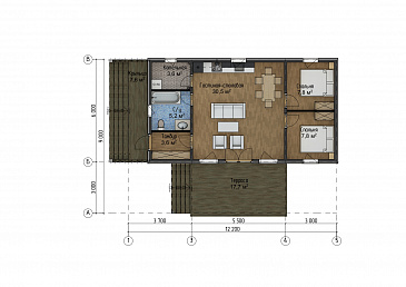 Каркасный дом "Муссон" / План 1 этажа