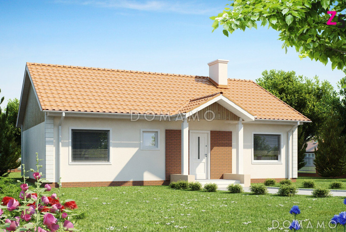 Проект классического одноэтажного дома из кирпича с отделённой спальной зоной