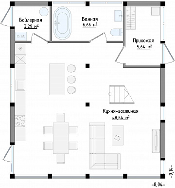 SCANDI 109 / План 1 этажа