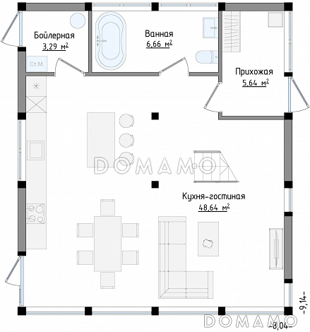 SCANDI 109 / План 1 этажа