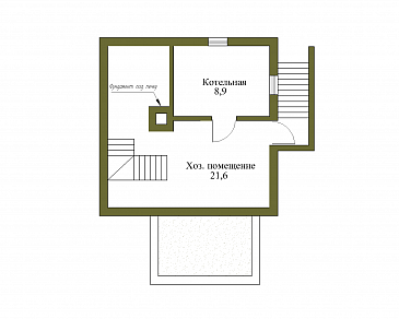 Проект бани с мансардой и подвалом / План цокольного этажа