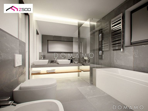 Проект кирпичного дома с кабинетом, гаражом на 2 машины и террасой на втором этаже