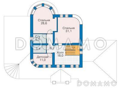 Проект жилого дома с гаражом / План 2 этажа