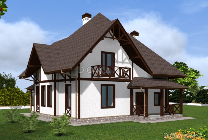 Проект просторного коттеджа в стиле кантри