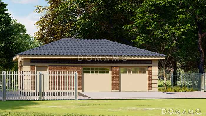 Проект каркасного гаража на два машиноместа