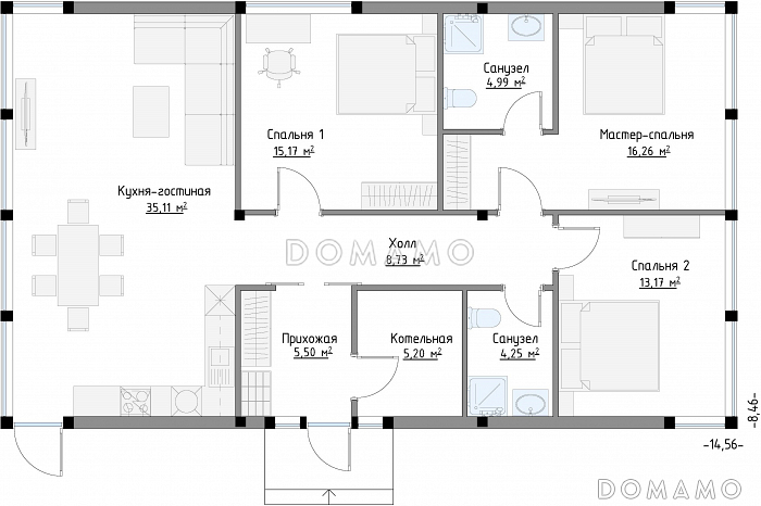 SCANDI 108 / План 1 этажа