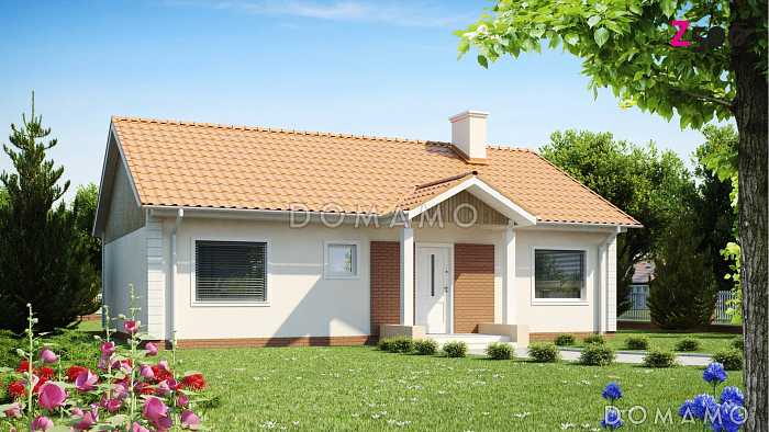 Проект классического одноэтажного дома из газобетона с отделённой спальной зоной 