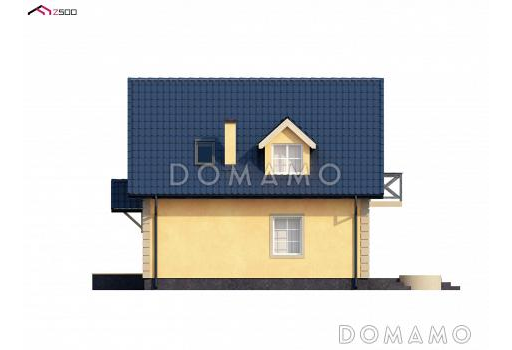 Проект одноэтажного дома из газобетона с мансардой и просторной гостиной / Фасад 4