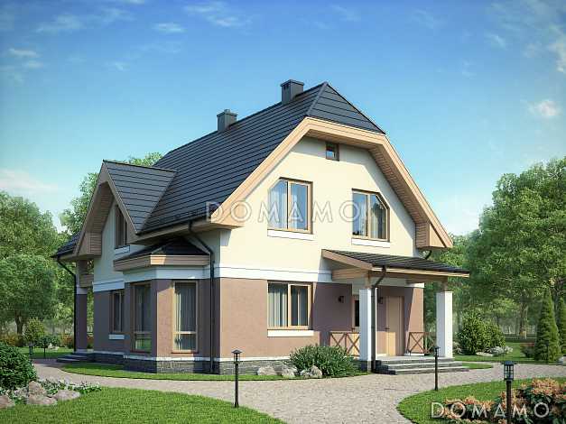 Проект небольшого дома с двумя крытыми террасами