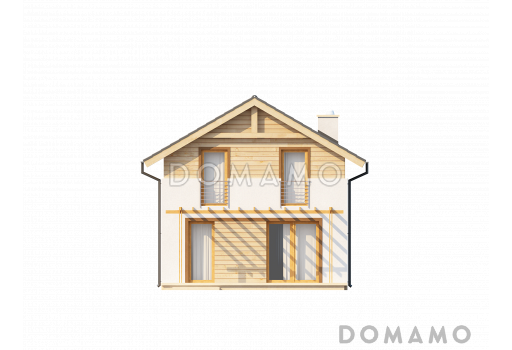 Проект одноэтажного мансардного дома из кирпича с кабинетом и с высокой аттиковой стеной / Фасад 2