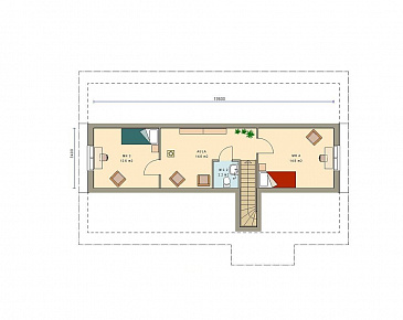 Проект каркасного дома с комнатой отдыха на втором этаже / План мансардного этажа