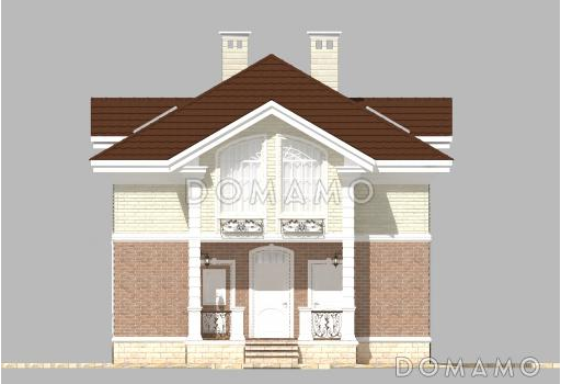 Проект небольшого особняка в классическом стиле из СИП панелей / Фасад 4