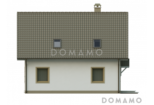 Проект загородного дома современного дизайна из газобетона с тремя спальнями / Фасад 4