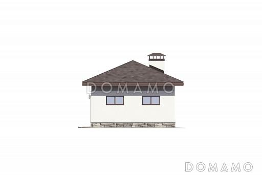 Навес на два автомобиля с техническим и хозяйственным помещениями / Фасад 4