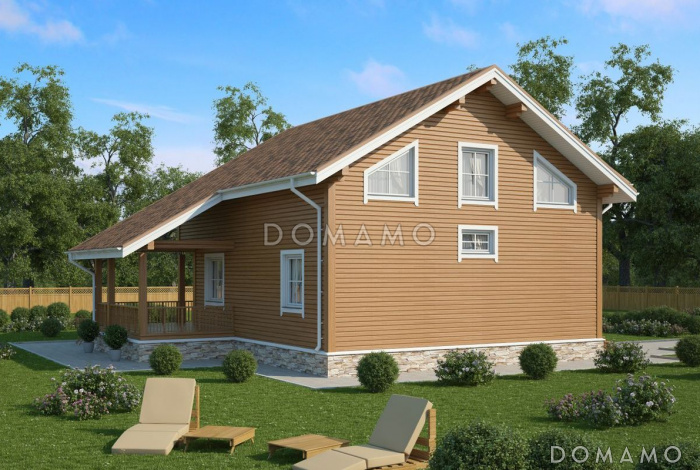 Проект большого деревянного дома, со всеми необходимыми комнатами