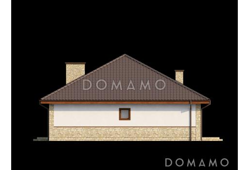 Проект одноэтажного каркасного дома с зоной барбекю на террасе  / Фасад 2